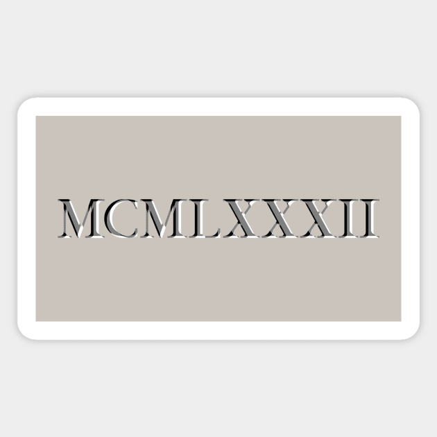 Roman Numeral 1982 Sticker by GloopTrekker